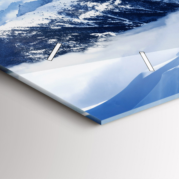 Horizontal wall clock Mountain panorama