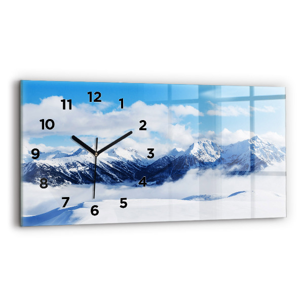 Horizontal wall clock Mountain panorama