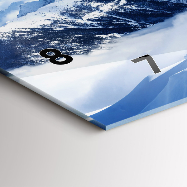 Horizontal wall clock Mountain panorama