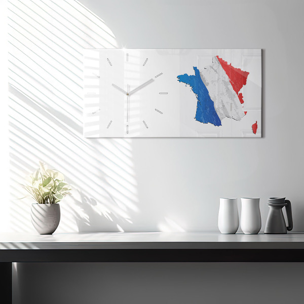 Horizontal wall clock Flag of France