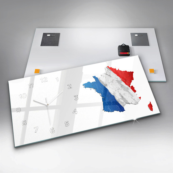 Horizontal wall clock Flag of France
