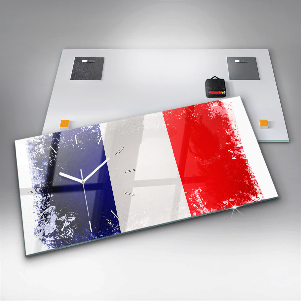Horizontal wall clock Flag of France