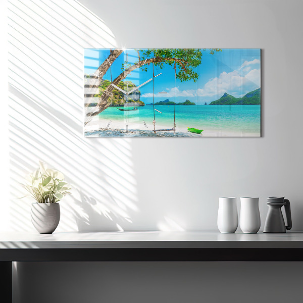 Horizontal wall clock Sunny island Thailand