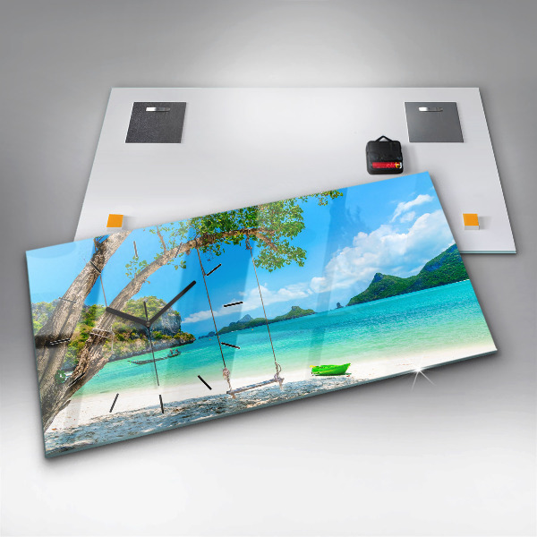 Horizontal wall clock Sunny island Thailand