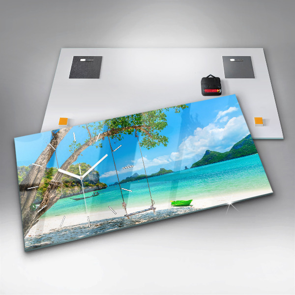 Horizontal wall clock Sunny island Thailand