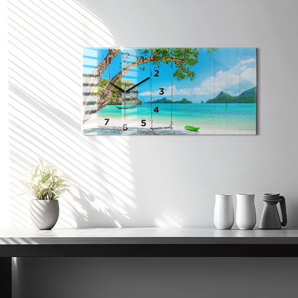 Horizontal wall clock Sunny island Thailand