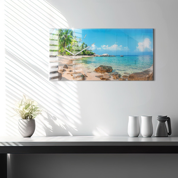Horizontal wall clock Beautiful beach in Thailand