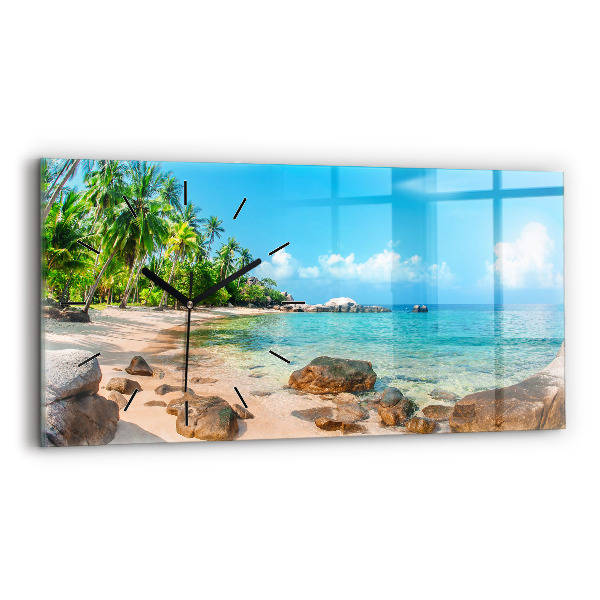 Horizontal wall clock Beautiful beach in Thailand