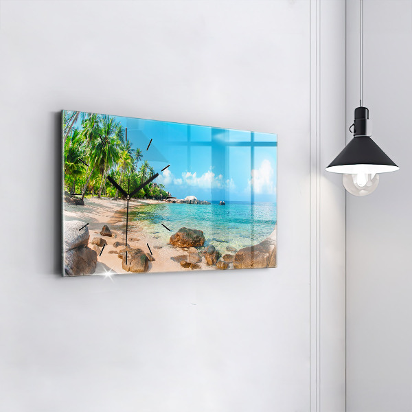 Horizontal wall clock Beautiful beach in Thailand