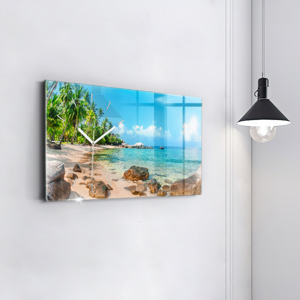Horizontal wall clock Beautiful beach in Thailand