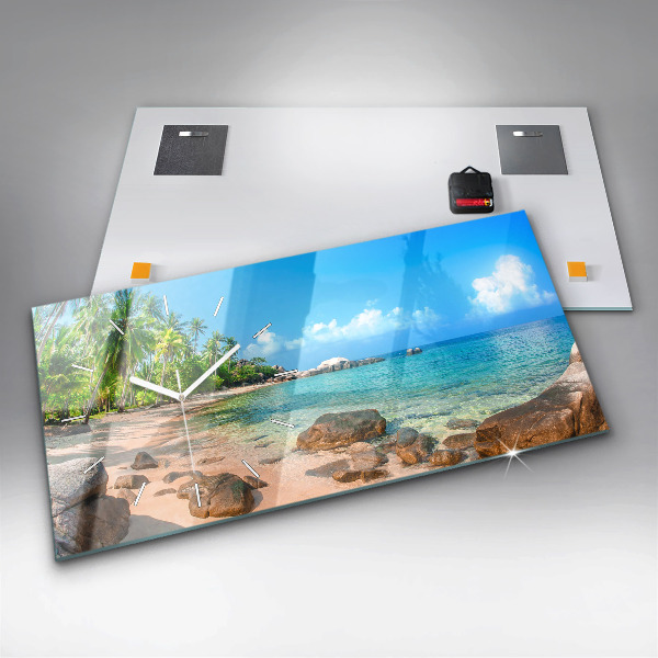 Horizontal wall clock Beautiful beach in Thailand