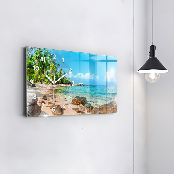 Horizontal wall clock Beautiful beach in Thailand