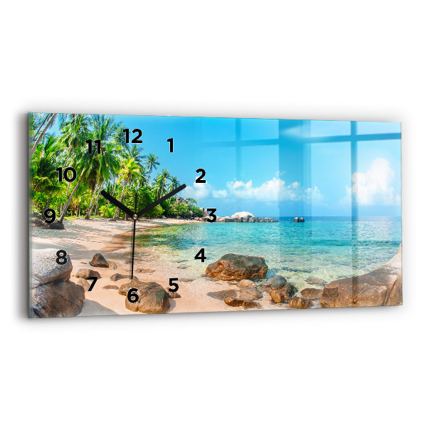 Horizontal wall clock Beautiful beach in Thailand