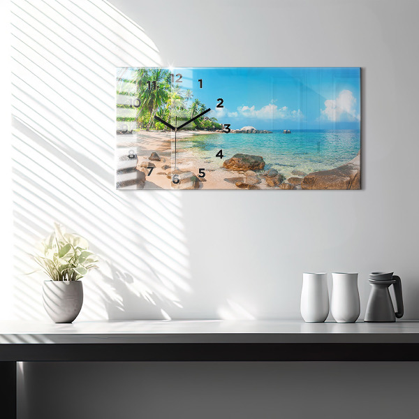 Horizontal wall clock Beautiful beach in Thailand