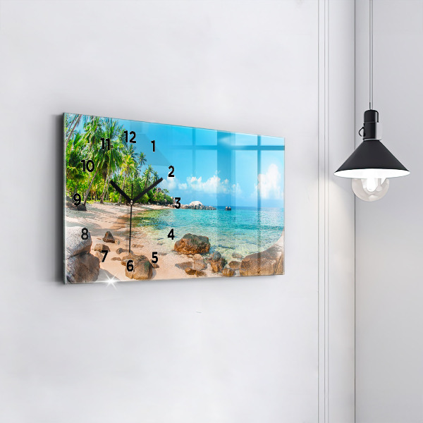 Horizontal wall clock Beautiful beach in Thailand