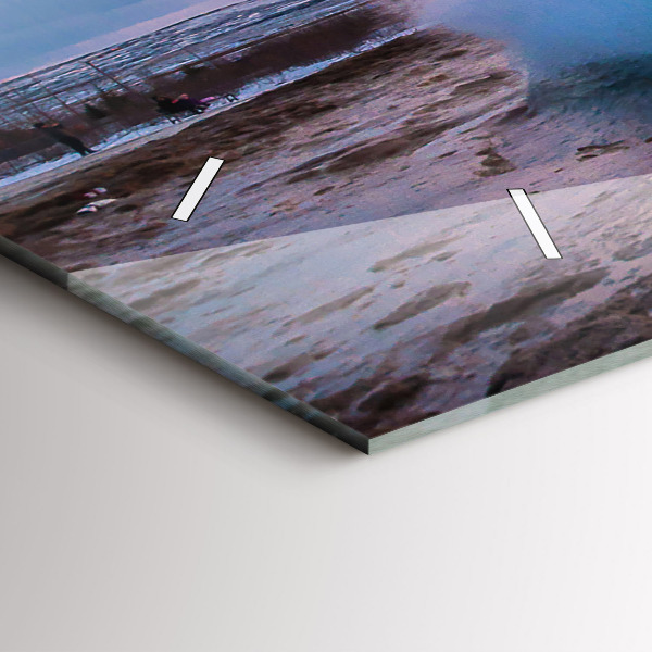 Horizontal wall clock Geyser on the island of Iceland