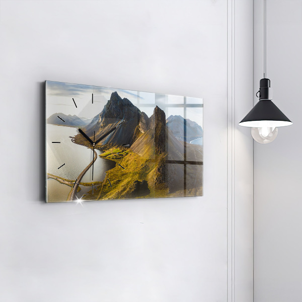 Horizontal wall clock Road in Iceland