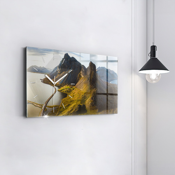 Horizontal wall clock Road in Iceland