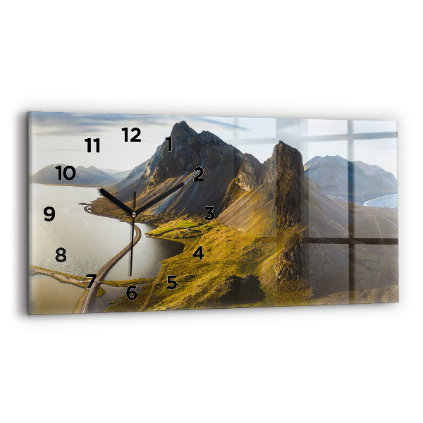 Horizontal wall clock Road in Iceland