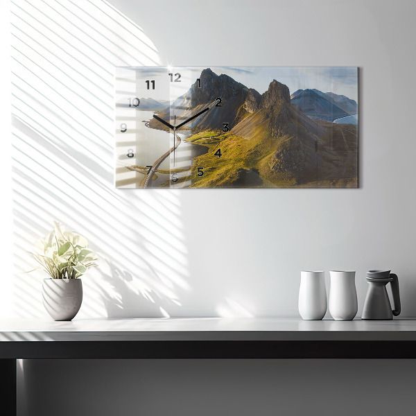 Horizontal wall clock Road in Iceland