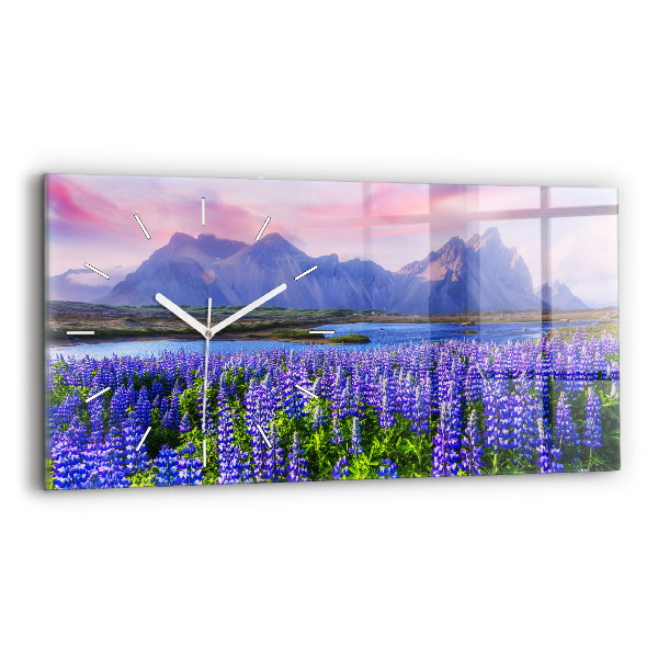 Horizontal wall clock Mountain view Iceland