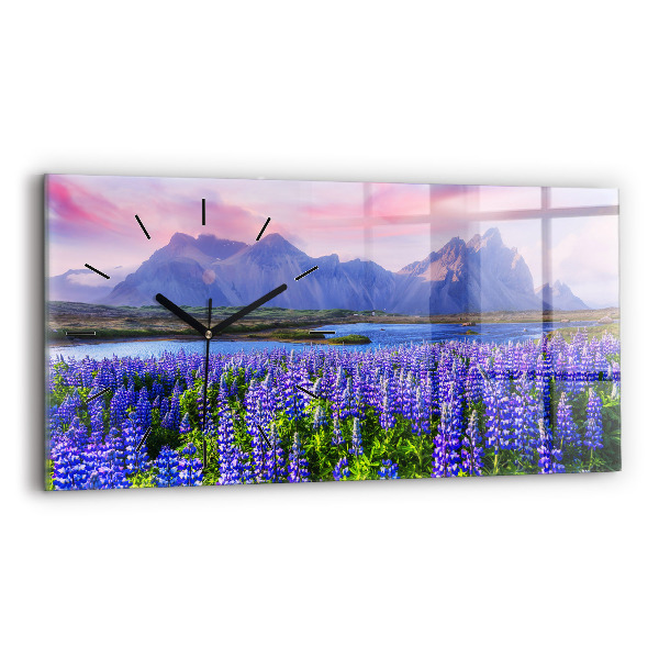 Horizontal wall clock Mountain view Iceland