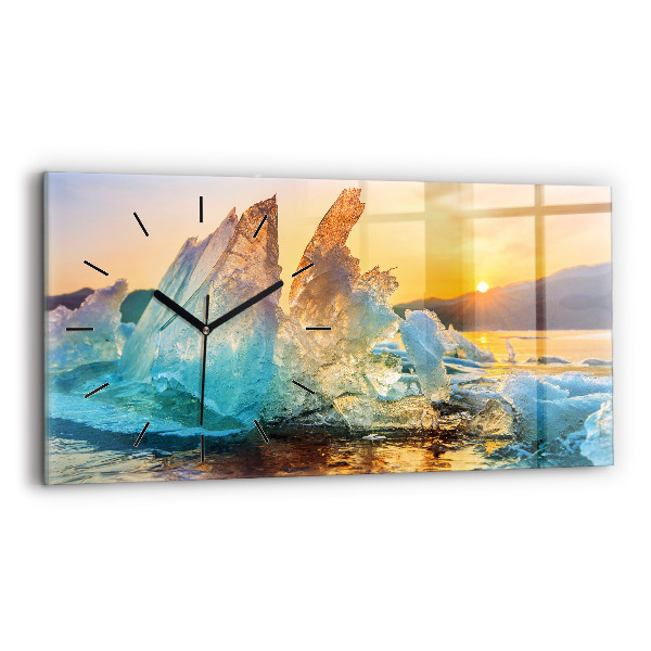 Horizontal wall clock Iceberg and sunrise