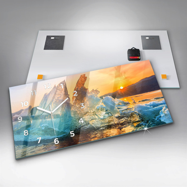 Horizontal wall clock Iceberg and sunrise