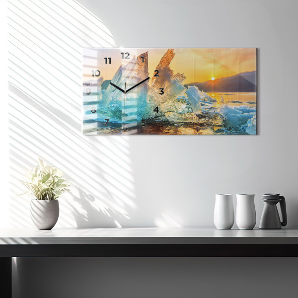 Horizontal wall clock Iceberg and sunrise