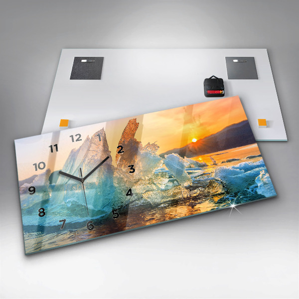 Horizontal wall clock Iceberg and sunrise