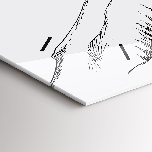 Horizontal wall clock Drawn mountains