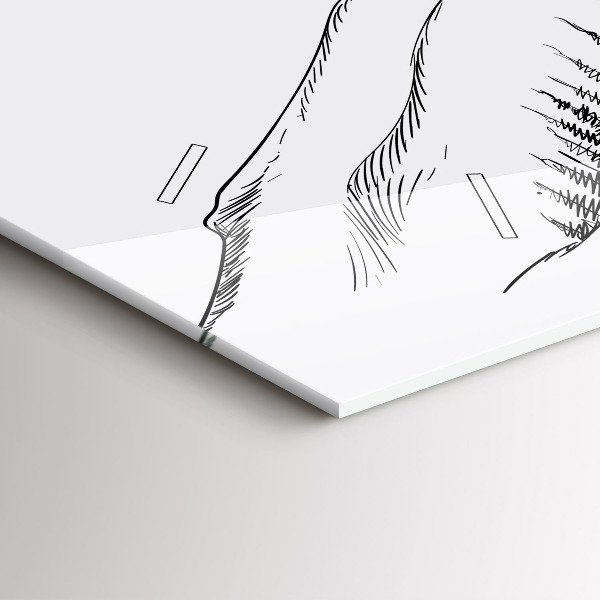 Horizontal wall clock Drawn mountains