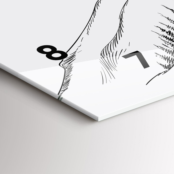 Horizontal wall clock Drawn mountains