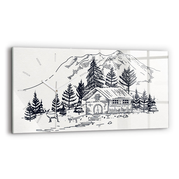 Horizontal wall clock Cartoon town