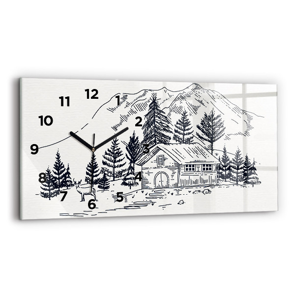 Horizontal wall clock Cartoon town