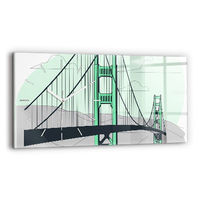 Horizontal wall clock Green Bridge