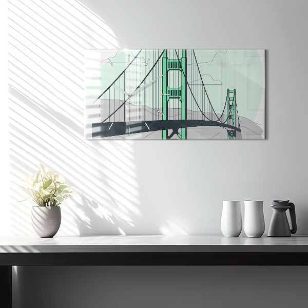 Horizontal wall clock Green Bridge