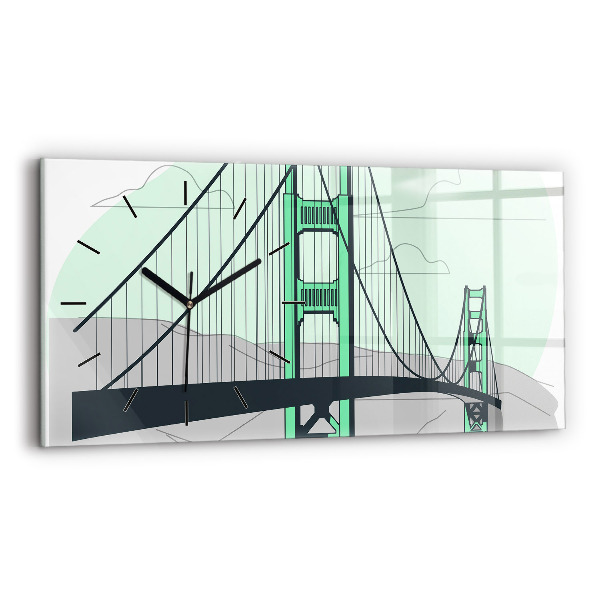 Horizontal wall clock Green Bridge
