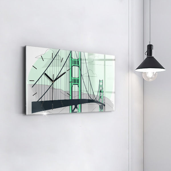 Horizontal wall clock Green Bridge