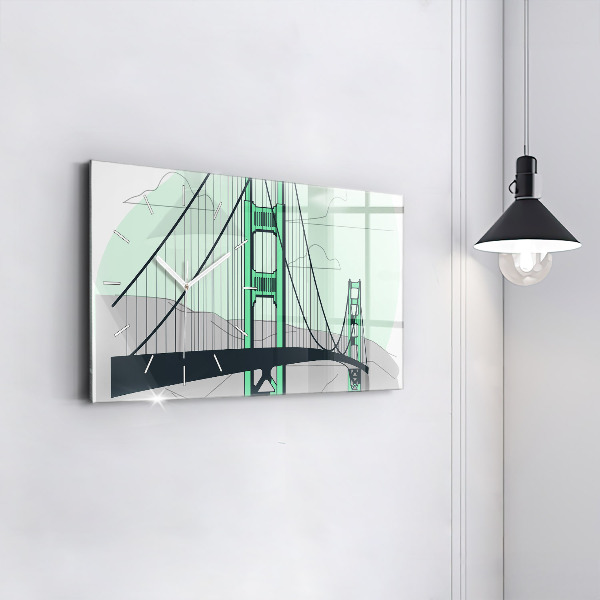 Horizontal wall clock Green Bridge