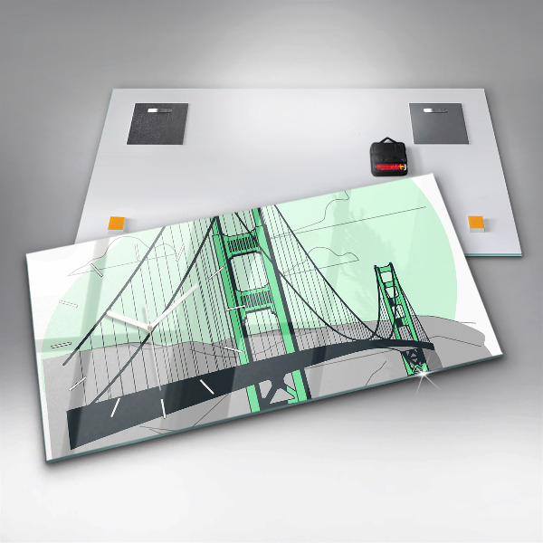 Horizontal wall clock Green Bridge