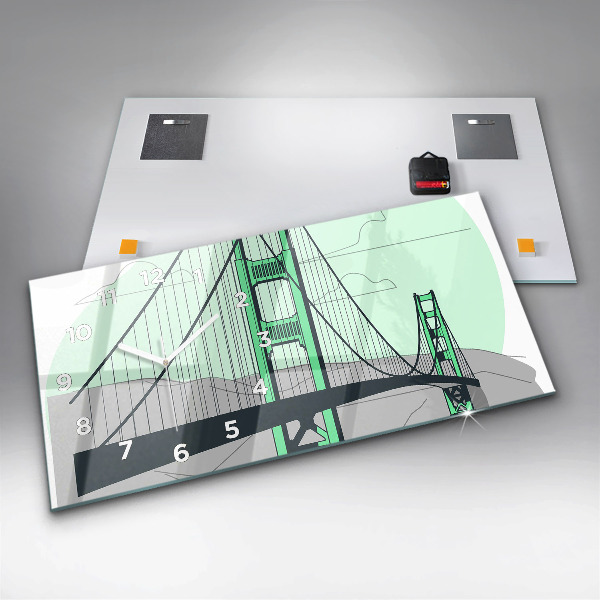 Horizontal wall clock Green Bridge