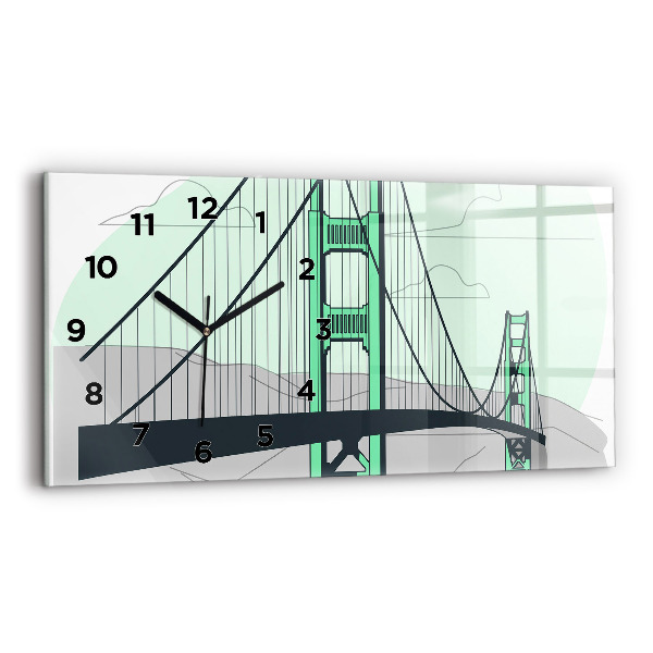 Horizontal wall clock Green Bridge