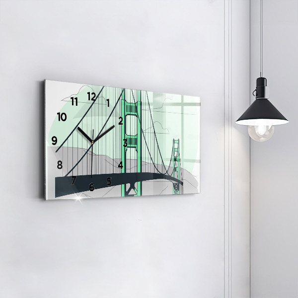 Horizontal wall clock Green Bridge