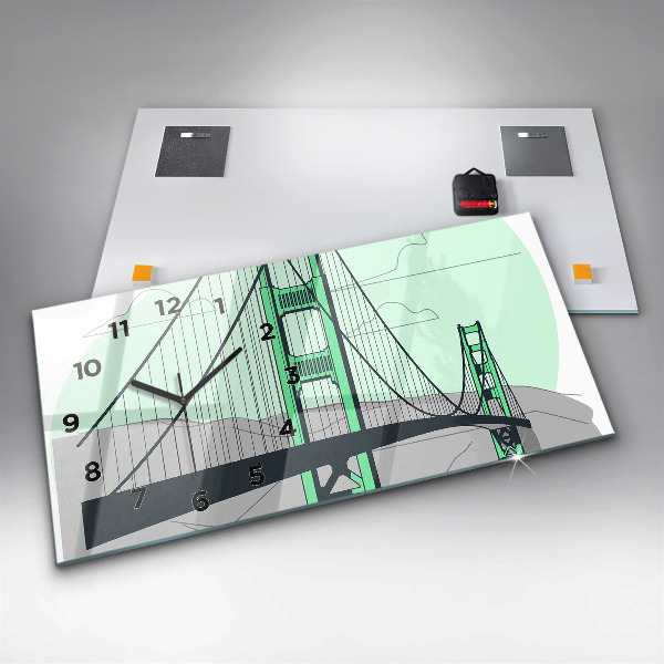 Horizontal wall clock Green Bridge