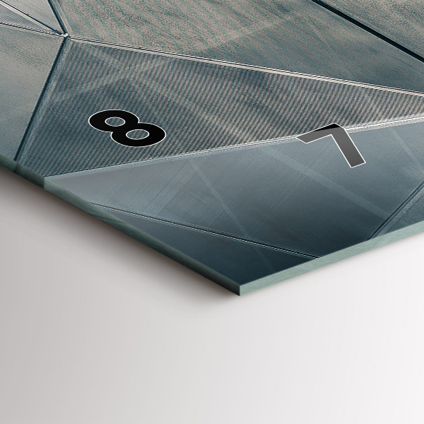 Horizontal wall clock Metal abstract triangles