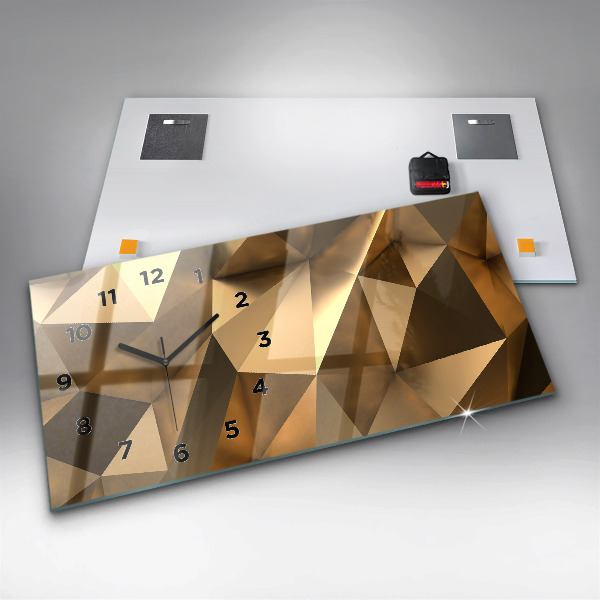 Horizontal wall clock Geometric texture