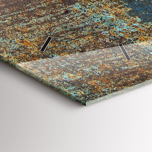 Horizontal wall clock Old Metal Texture