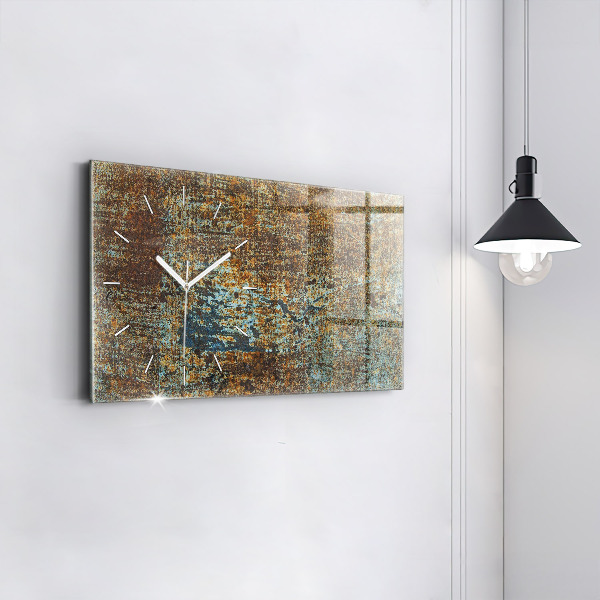 Horizontal wall clock Old Metal Texture