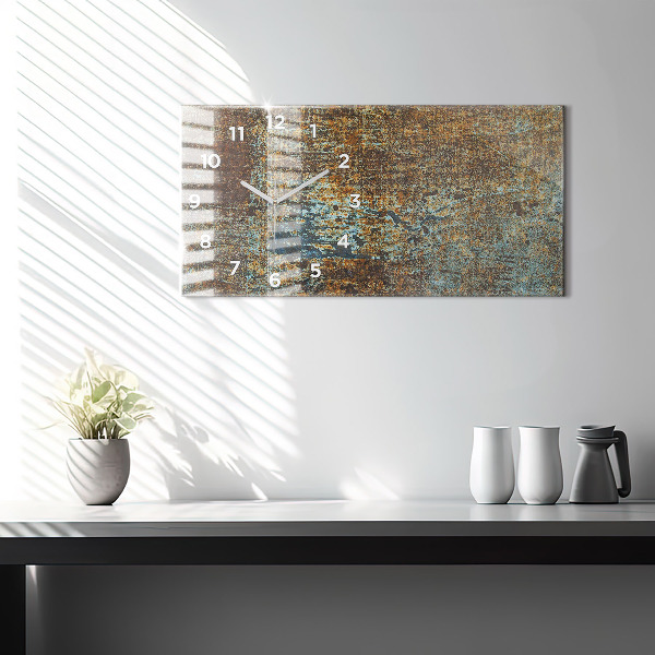 Horizontal wall clock Old Metal Texture